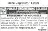 Advertisement Published regarding Engagement of Counsels at PEC 