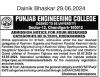 Admission Notice for four Reserved Categories of B.Tech 