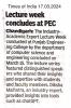 Industry Acdemia Expert Lecture week concluded at PEC