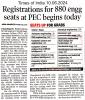 Registration for B.Tech Courses begins at PEC, Chandigarh 