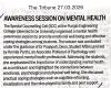 SCC PEC Organised a Mental Health Awareness Session